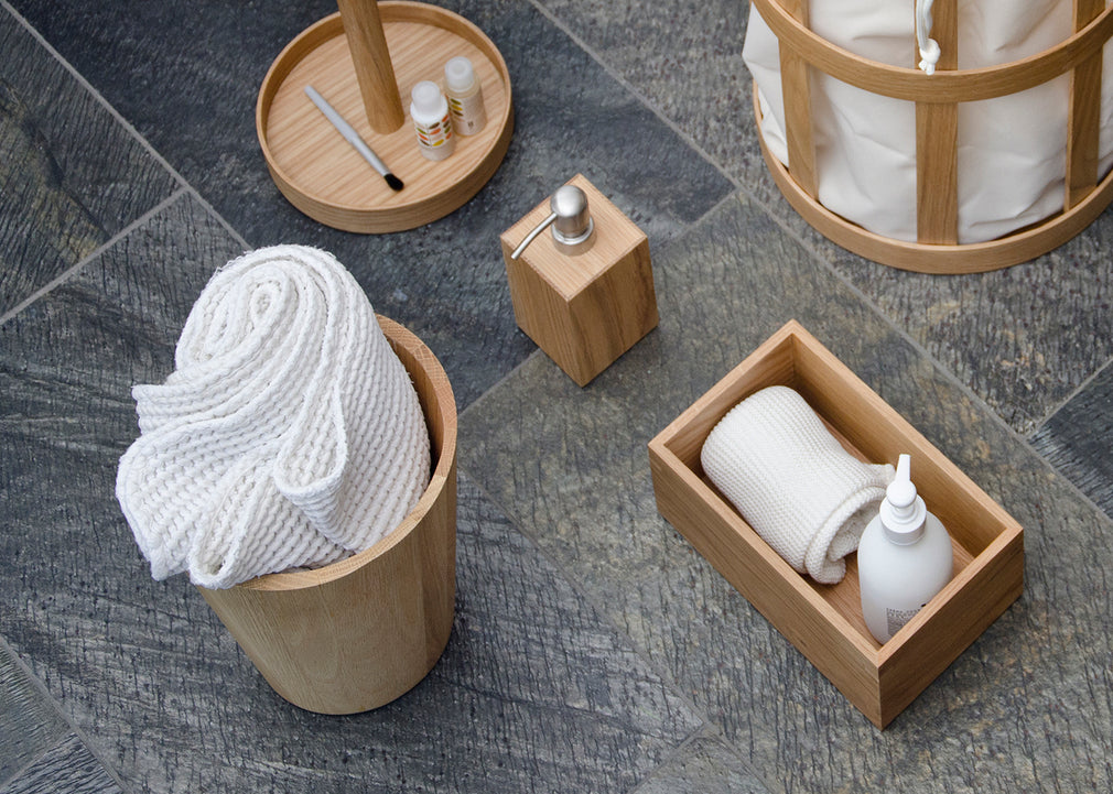 Mezza Round Bin Natural Oak