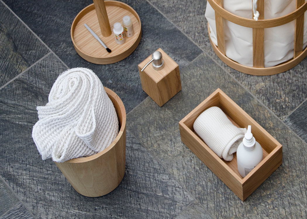 Mezza Round Bin Natural Oak