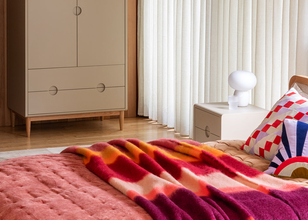 Mohair & Wool Stripe Throw Matisse Sunset