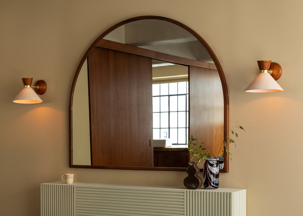 Osaka Wall Light Natural & Walnut Finish