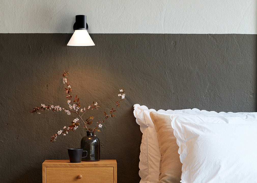 Type 80 Glass Wall Light Matte Black/Opal White