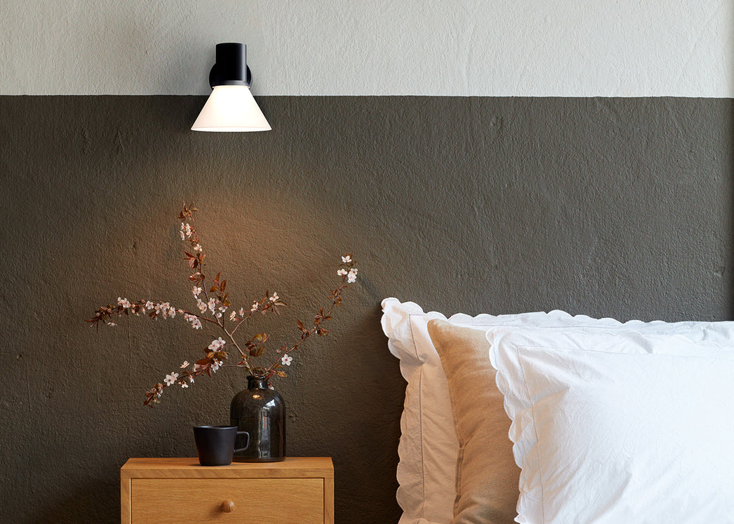 Type 80 Glass Wall Light Matte Black/Opal White