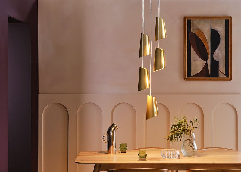 Pasmore Metal 5 Light Pendant Brass