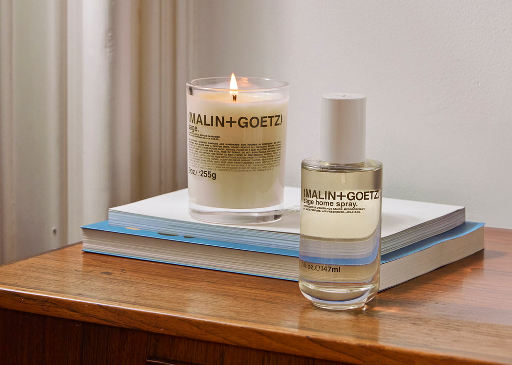 Sage Scented Glass Candle