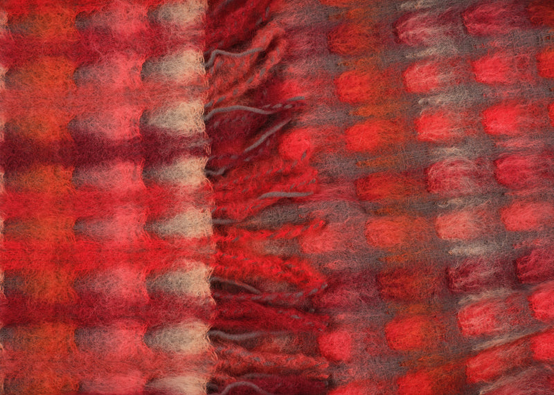 Mia Mohair & Wool Throw Red