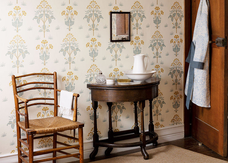 Meadow Sweet Gold/Slate Wallpaper