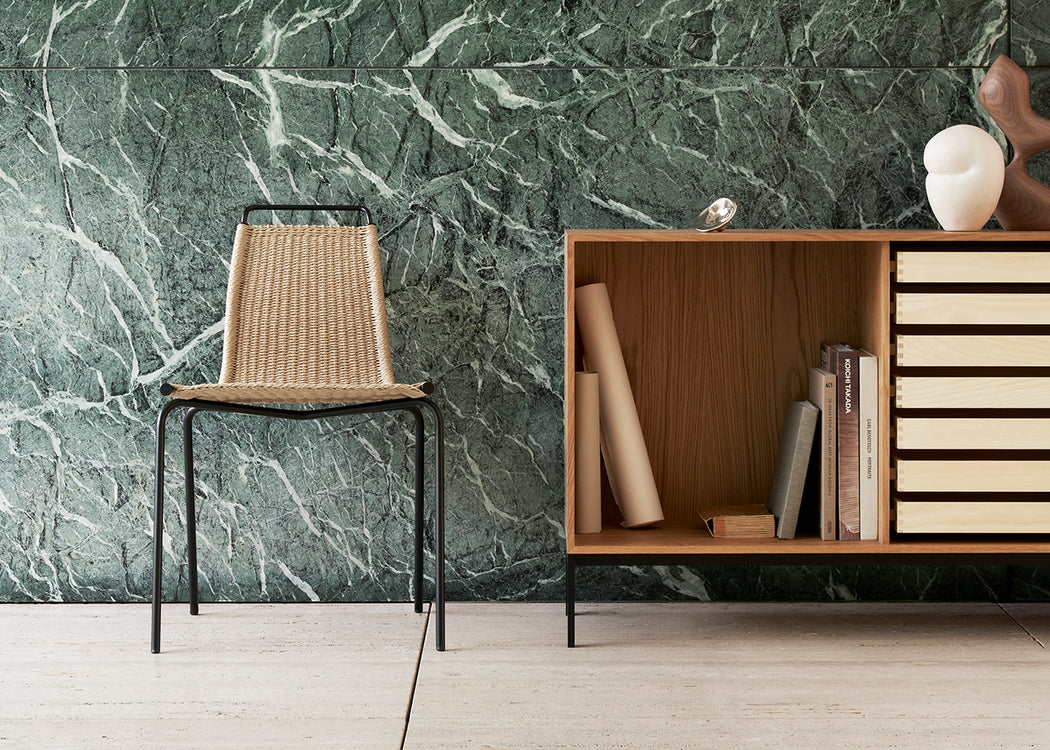 PK1 Chair Black Frame Natural Paper Cord