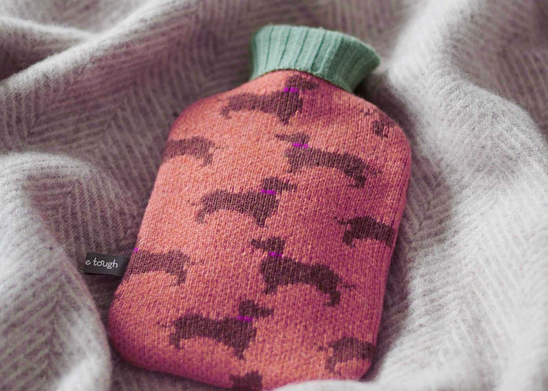Mini Lambswool Hottie Set Peach Sausage Dog