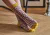 Women's Lambswool Socks Leopoard Purple