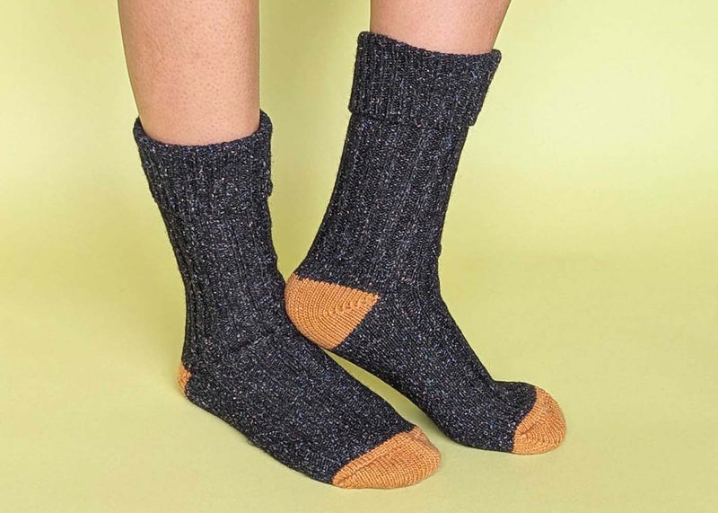 Women's Lambswool Silk Socks Navy
