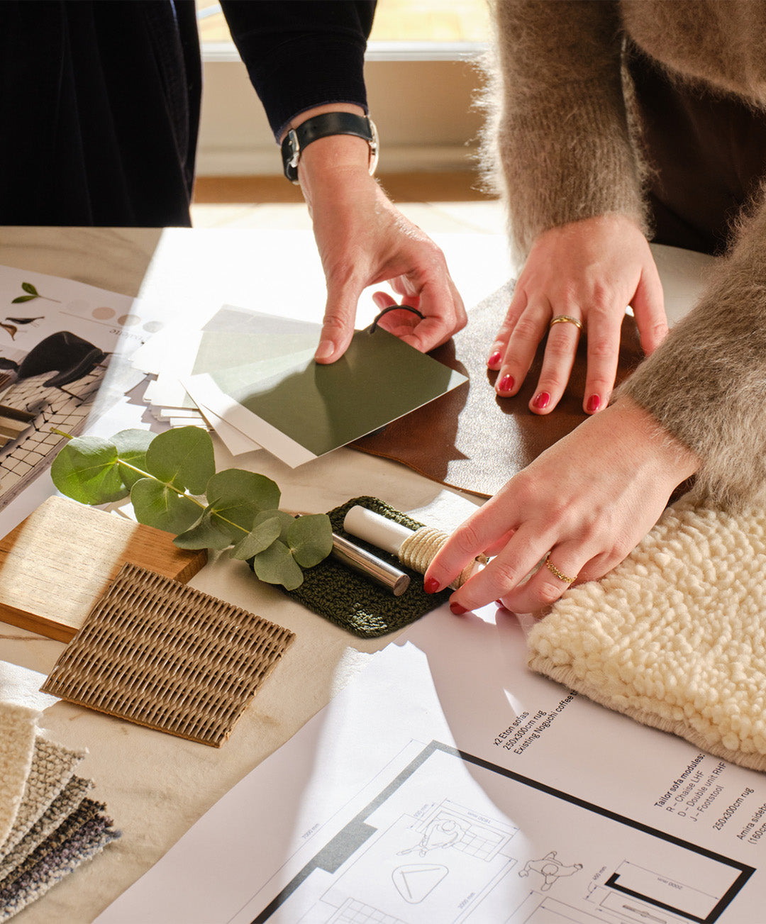 Interior design service moodboard