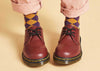 Womens Organic Cotton Socks Diamond Aubergine & Ginger (4-7)