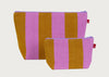 Stripe Toiletry Bag Cinamon & Pink