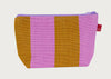 Stripe Toiletry Bag Cinamon & Pink