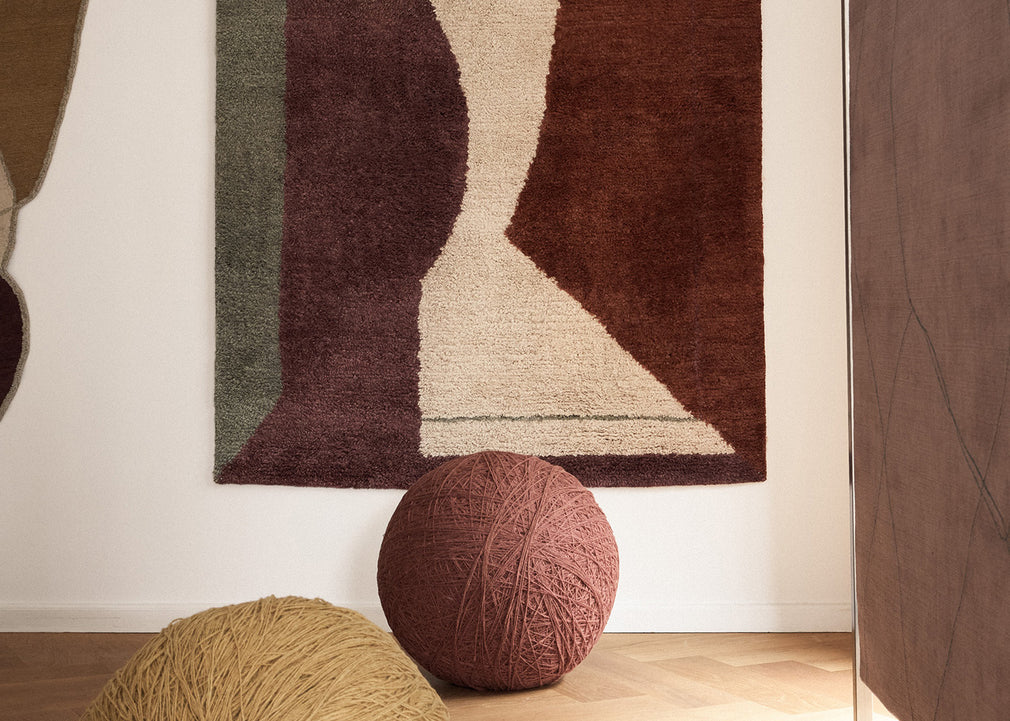 Optical Echo Hand Knotted Rug Ruby