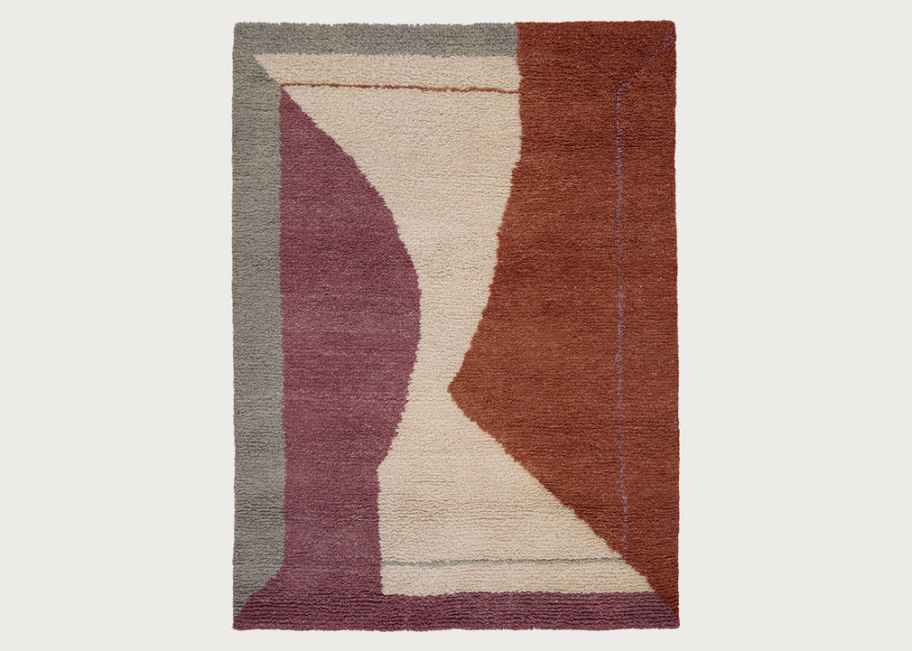 Optical Echo Hand Knotted Rug Ruby