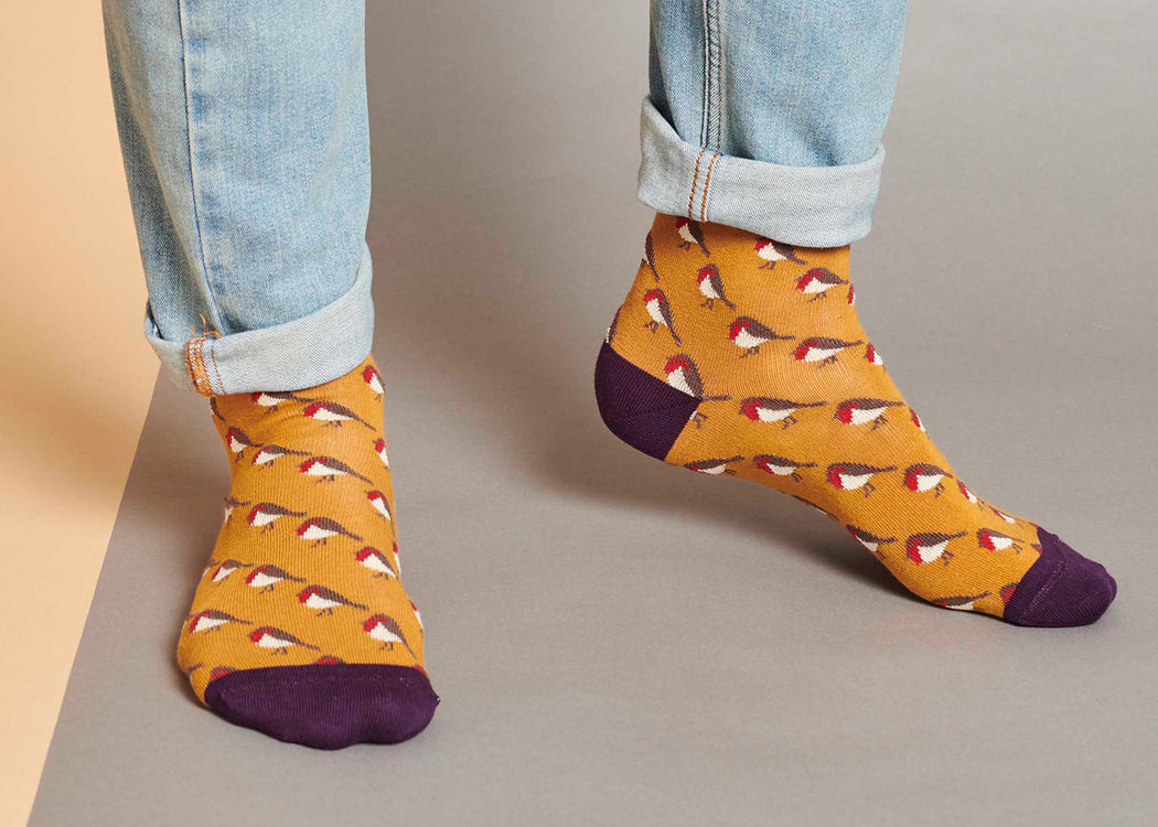 Mens Organic Cotton Socks Robin Ginger