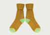 Lambswool Silk Socks Mustard & Mint (4-7)