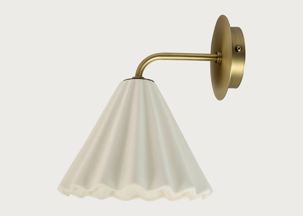 Monroe Porcelain Wall Light White & Brushed Gold