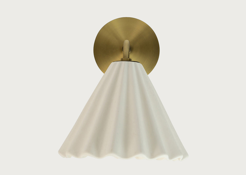 Monroe Porcelain Wall Light White & Brushed Gold