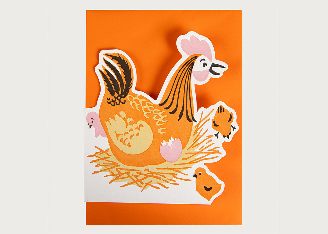 Mother Hen Cut Out Card