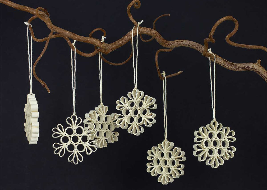 Quilled Snow Ornament Set of 6