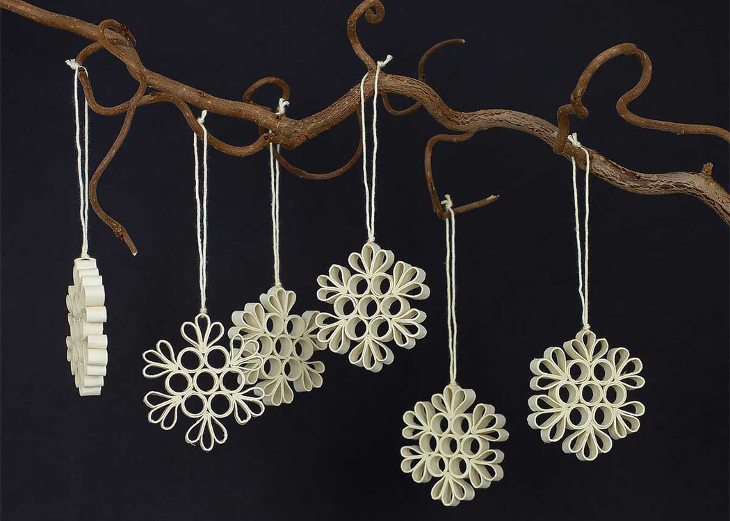 Quilled Snow Ornament Set of 6