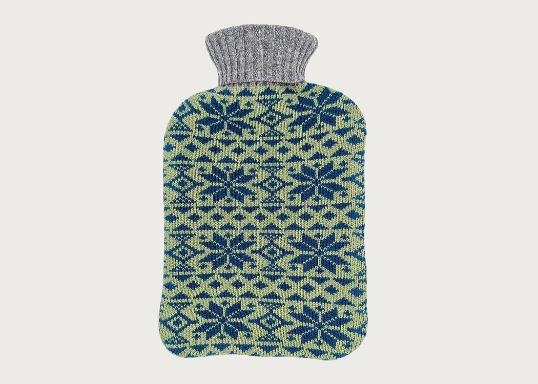 Lambswool Hottie Cover Fairisle Mint & Teal
