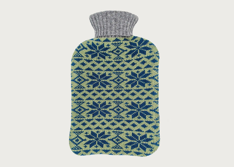 Lambswool Hottie Cover Fairisle Mint & Teal