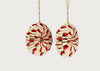 Spin Decoration Set of 2 White & Red
