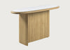 Suiseki Console Table Oak Carrara Marble