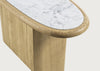 Suiseki Console Table Oak Carrara Marble