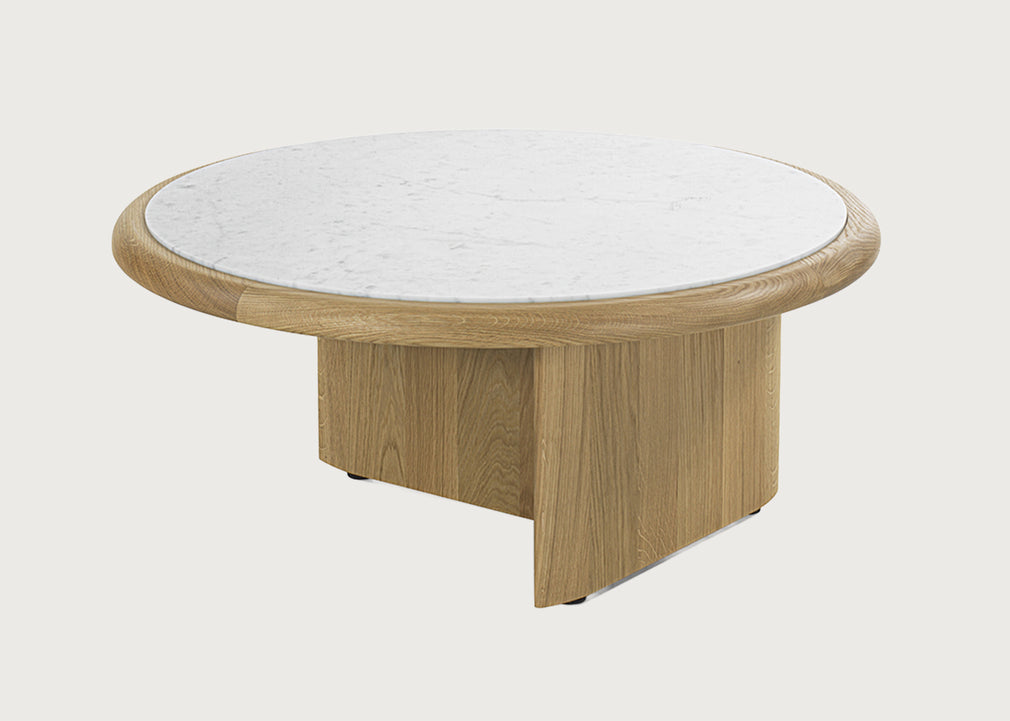 Suiseki Coffee Table Oak Carrara Marble