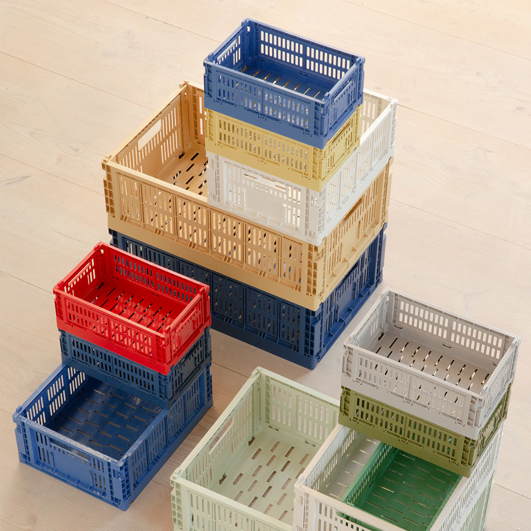 HAY colour crates stacked in multiple sizes