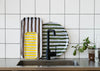 Rectangular Stripe Tray Brown