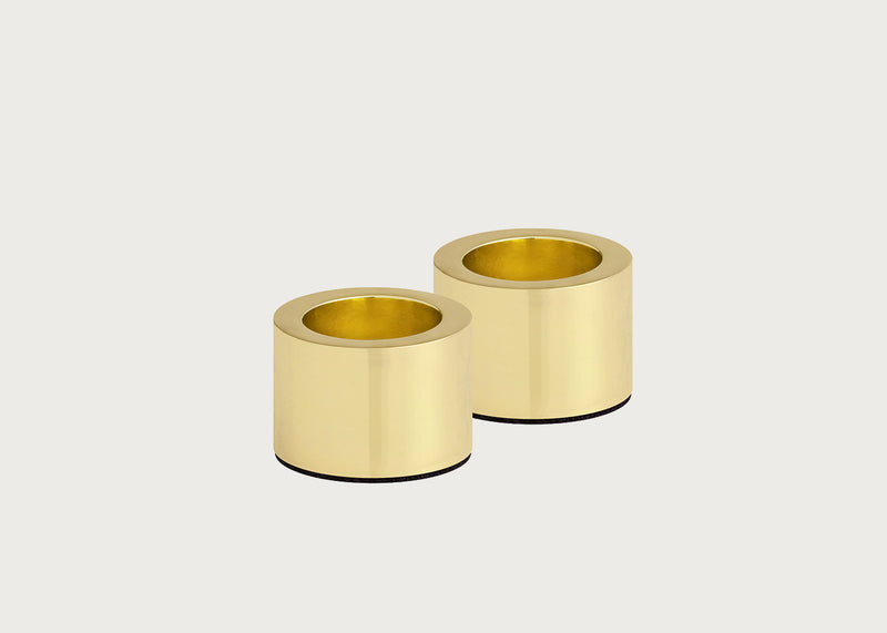 Candleholder Light tapered Matte Brass 2-pack