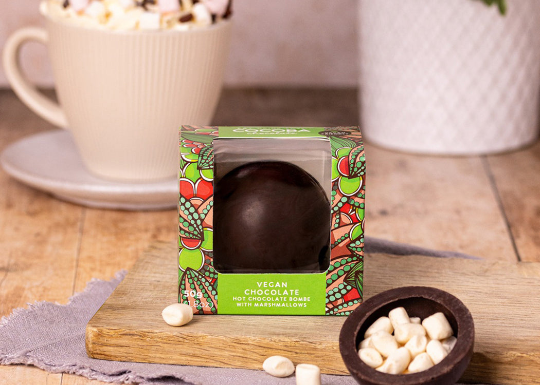 Dark Hot Chocolate Bombe with Vegan Marshmallows