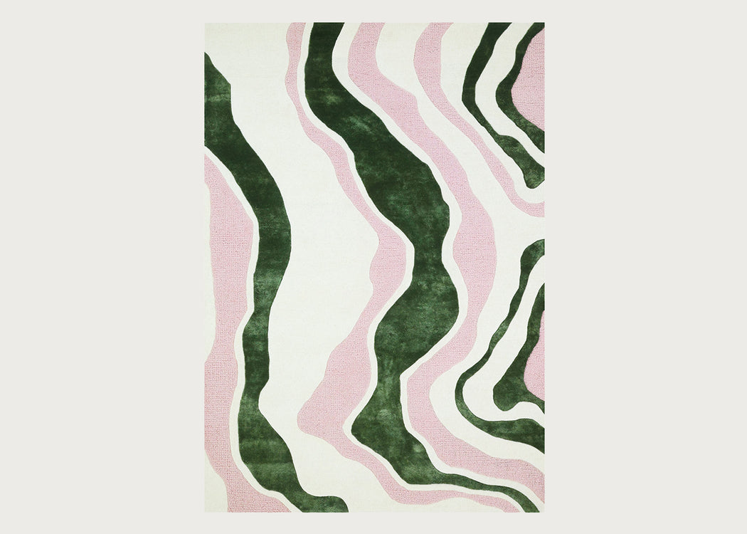 Virta White Green Rug