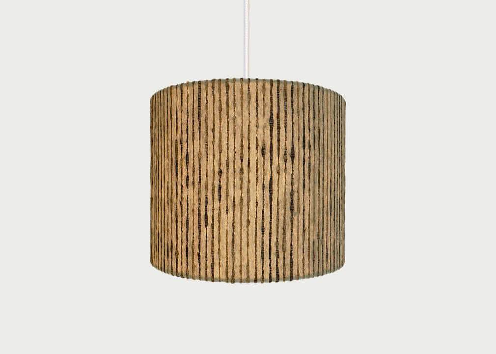 Wild Silk Striped Lampshade Pale Blue