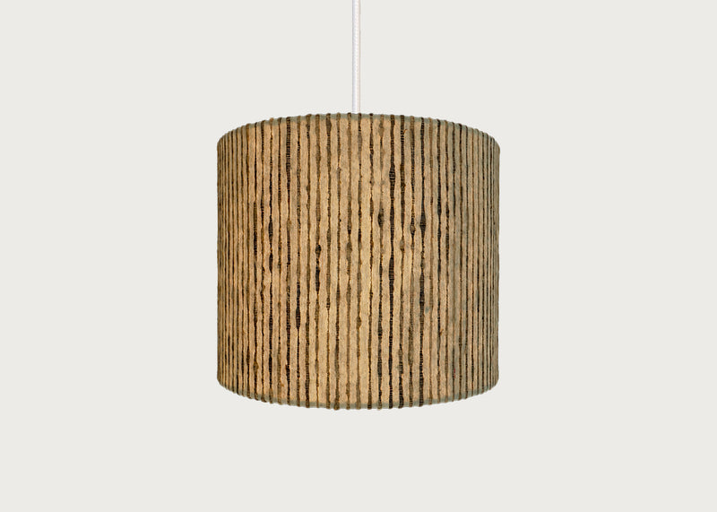 Wild Silk Striped Lampshade Pale Blue