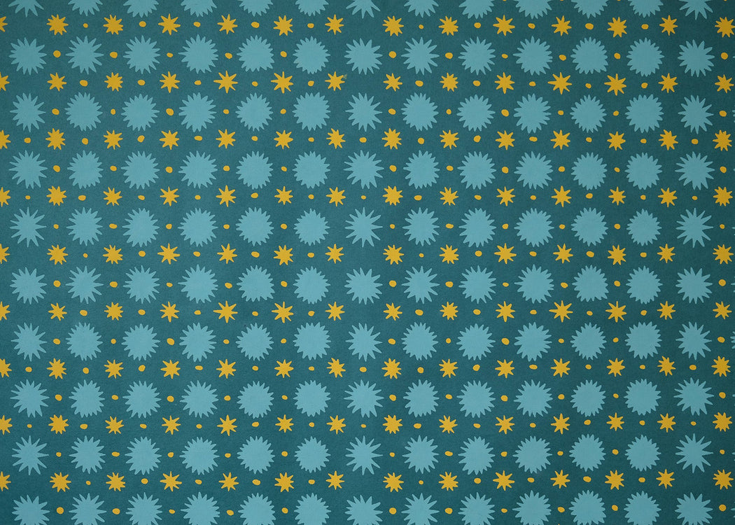 Teal Stars Wrapping Paper