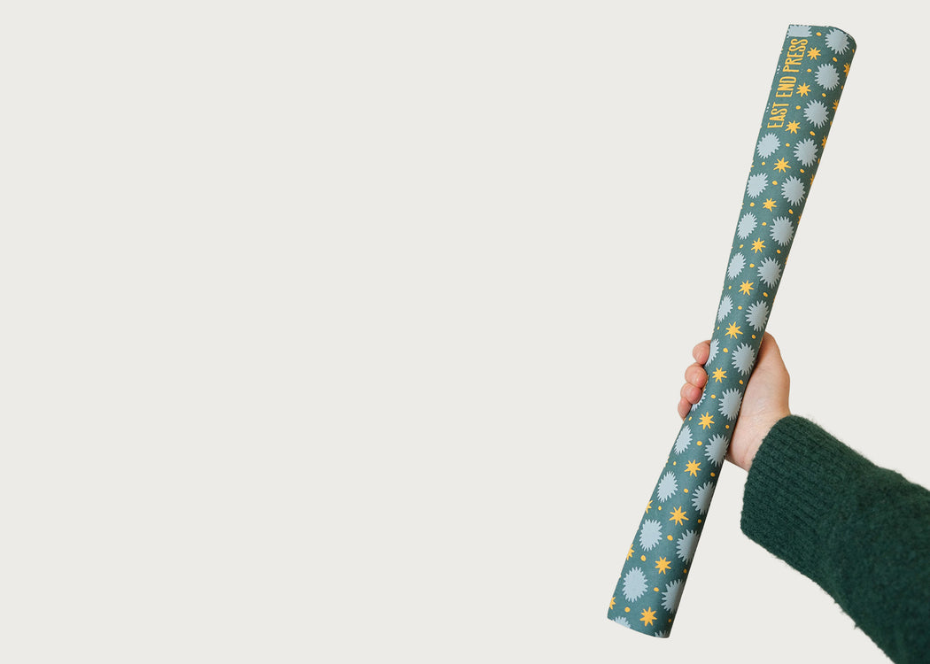 Teal Stars Wrapping Paper