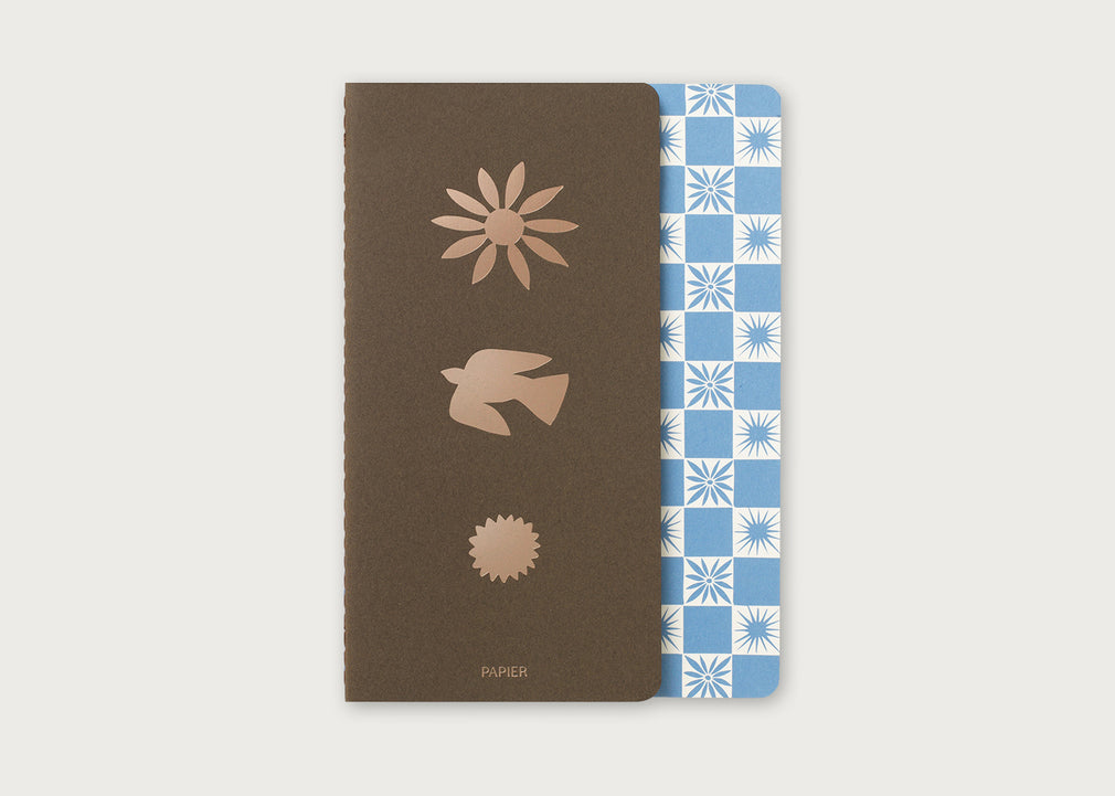 Checkboard and Foil Icon Set of 2 Notebooks