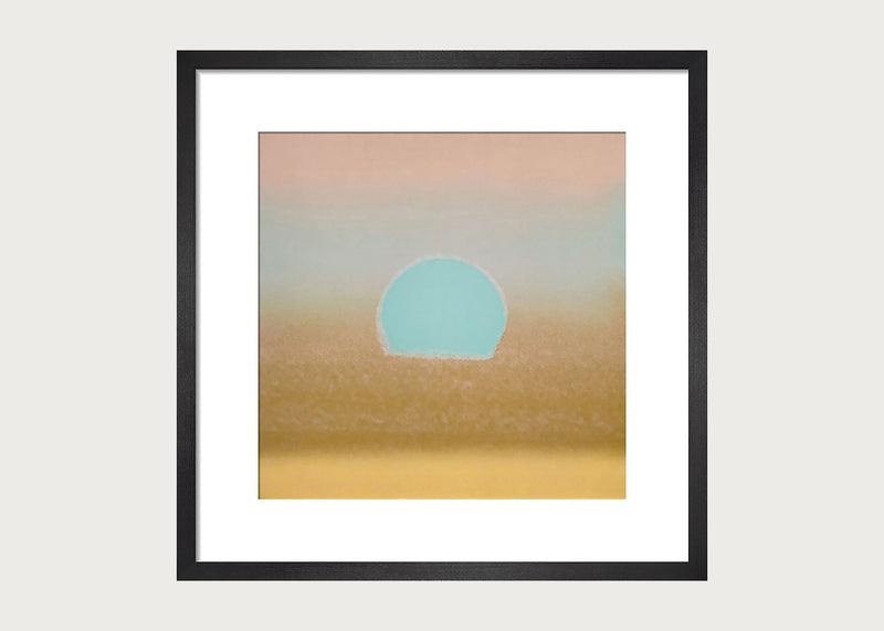 Sunset, 1972 (gold, blue) by Andy Warhol Framed Print