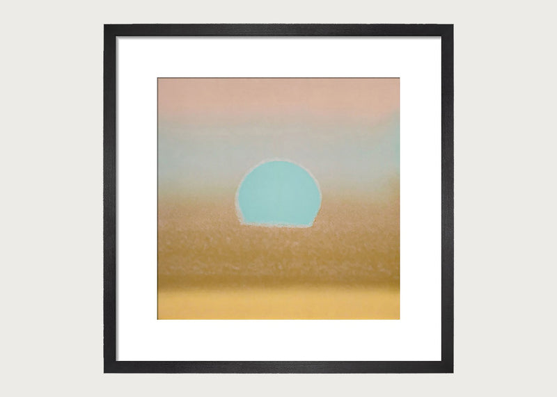 Sunset, 1972 (gold, blue) by Andy Warhol Framed Print