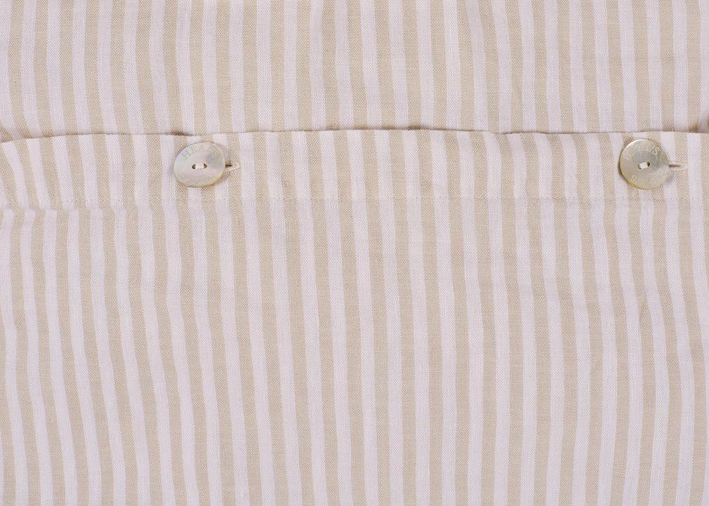 Washed Linen Blend Natural Stripe Duvet Cover