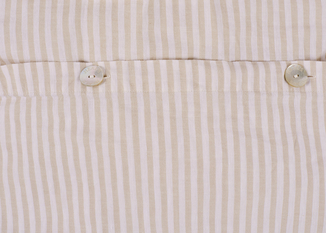 Washed Linen Blend Natural Stripe Duvet Cover