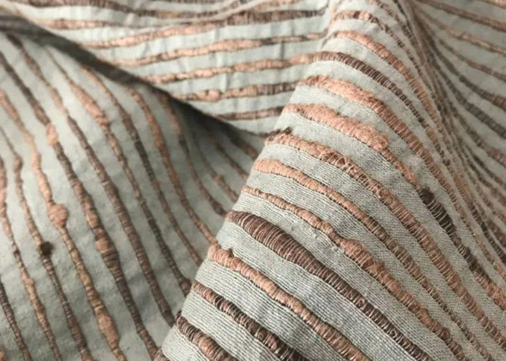 Wild Silk Striped Lampshade Pale Blue