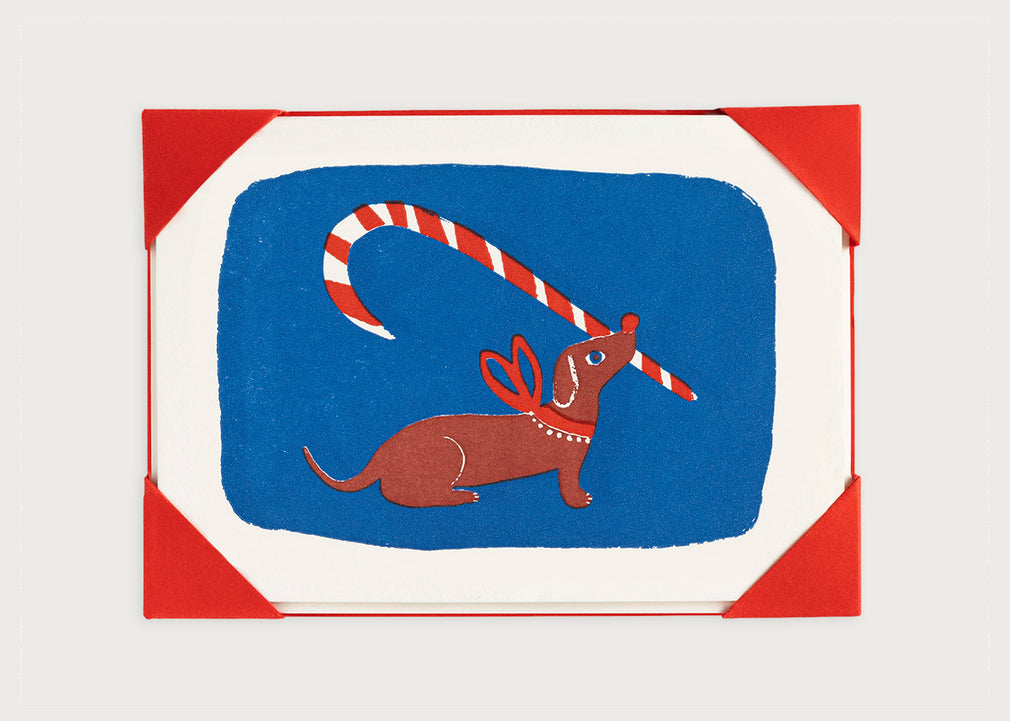 Sausage Dog Christmas Small Card Pack of 5