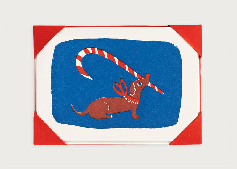 Sausage Dog Christmas Small Card Pack of 5